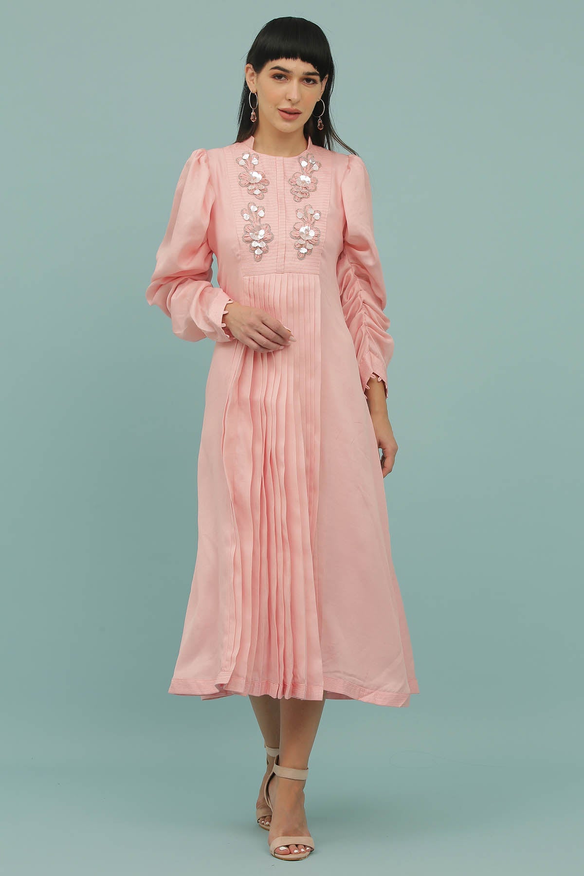 Buy Pink Silk Blend A-Line Dress by Sejal Kamdar for women online at ScrollnShops