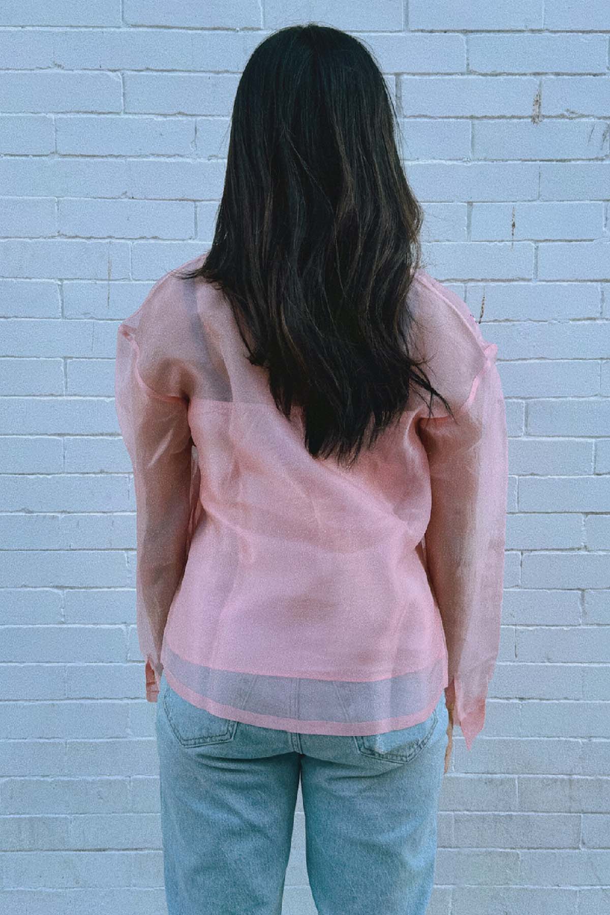 Pink Silk Organza Relaxed Shirt