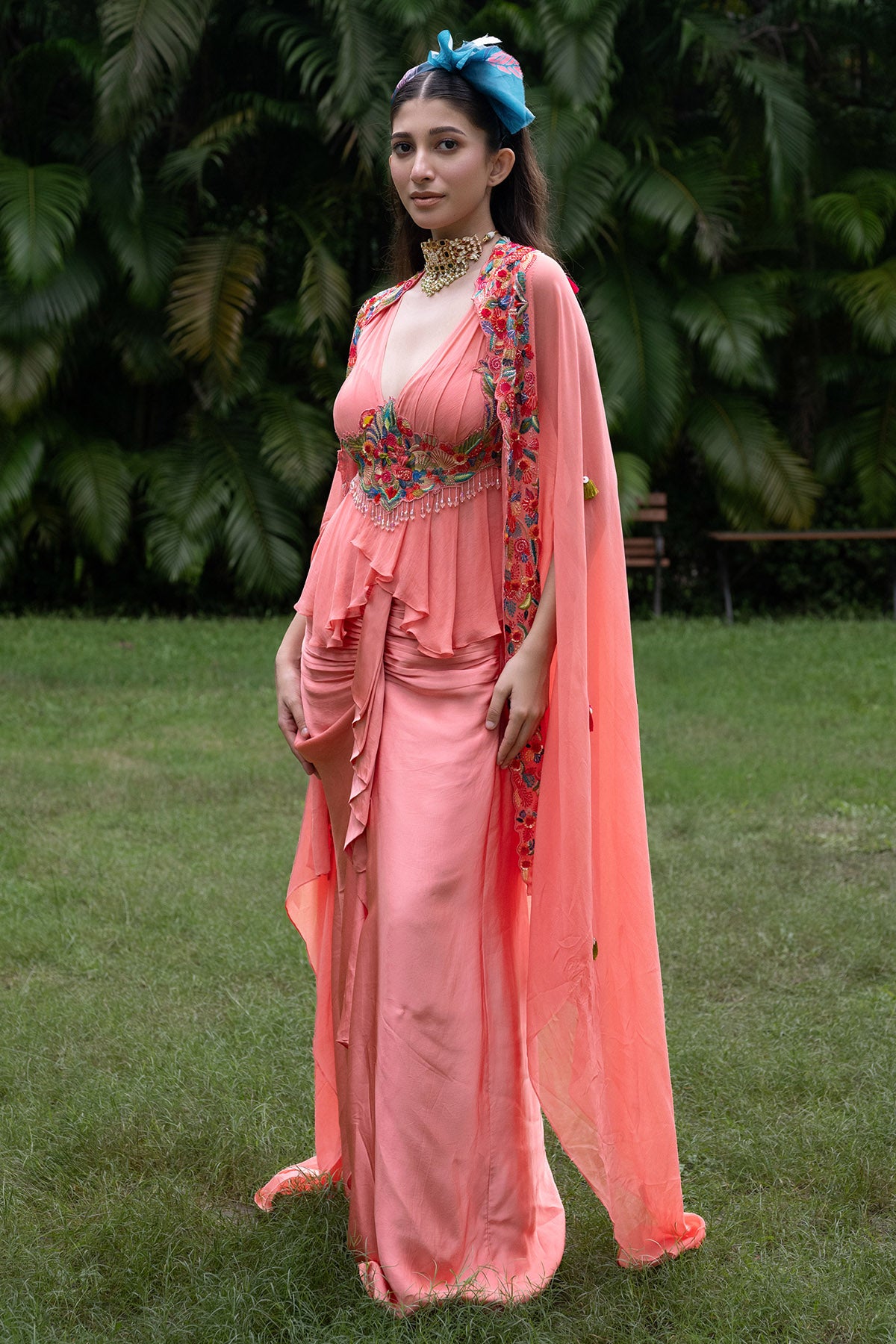 Pink Silk Satin Indo-Western