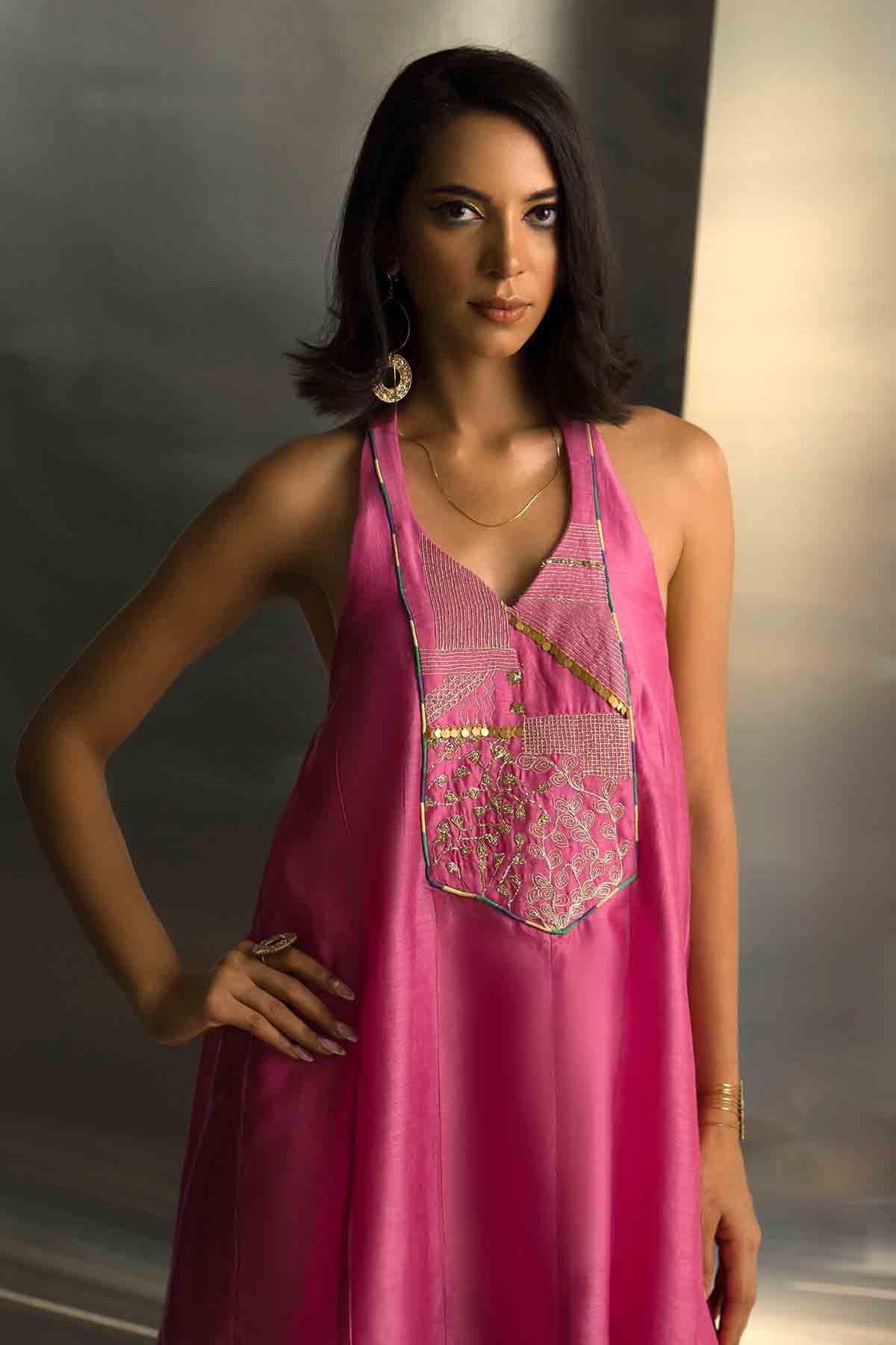 Pink Sleeveless Sharara Set