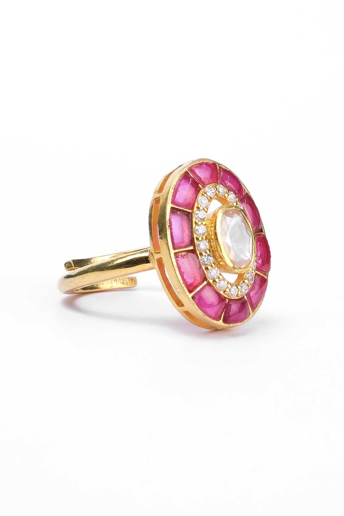Pink Stone Embellished Ring