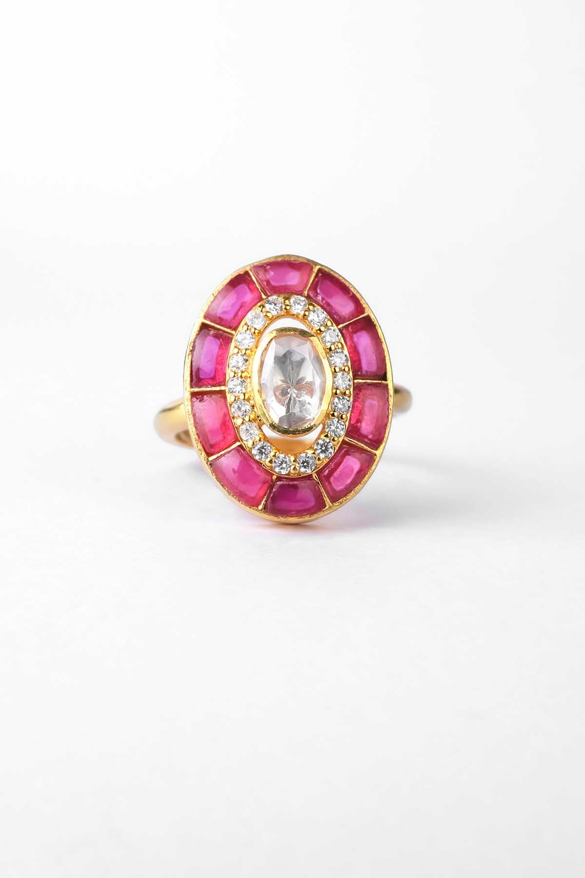 Pink Stone Embellished Ring