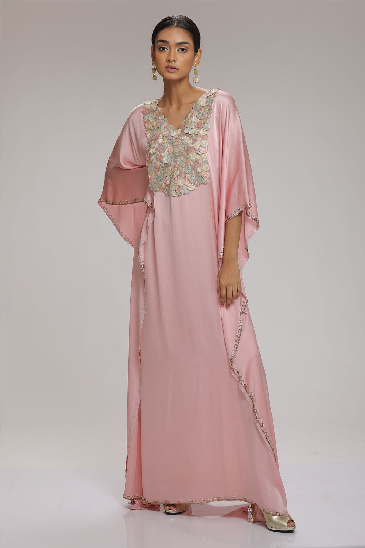 Chhaya Mehrotra Pink Stones Embellished Kaftan for women online at ScrollnShops