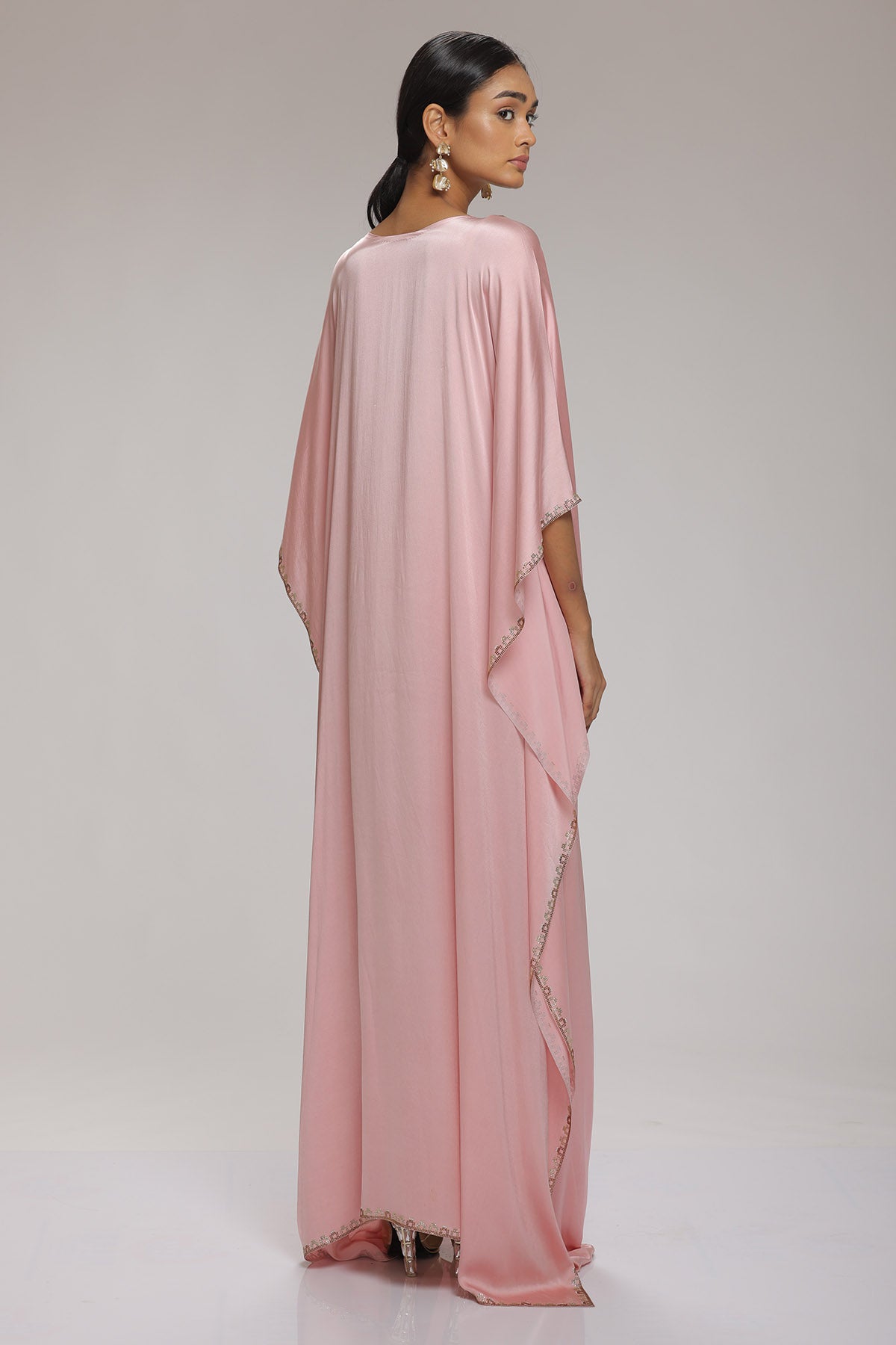 Pink Stones Embellished Kaftan
