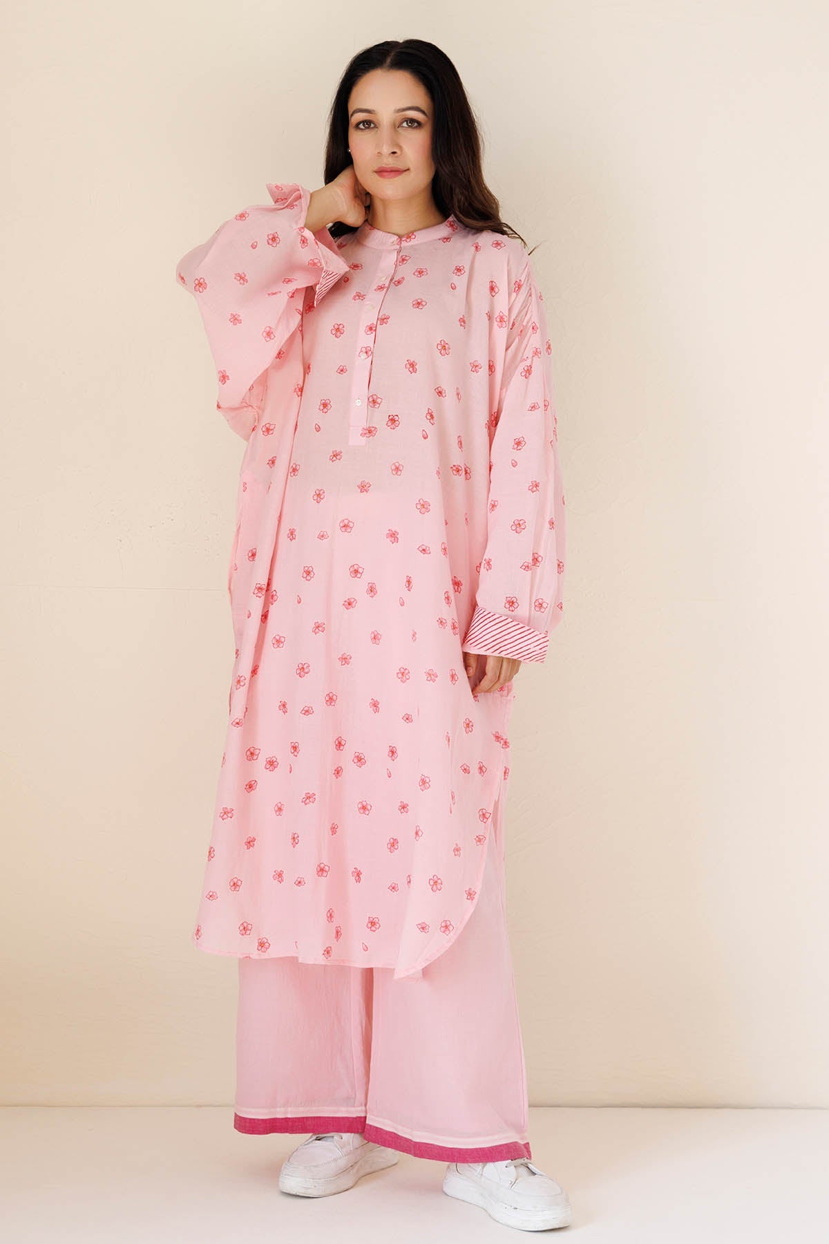 Buy Designer Pink Straight Kurta & Pants for Women