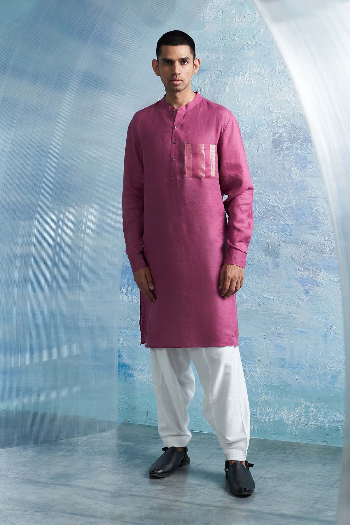 Buy Pink Straight Kurta & Salwar by Charkhee for men online at ScrollnShops