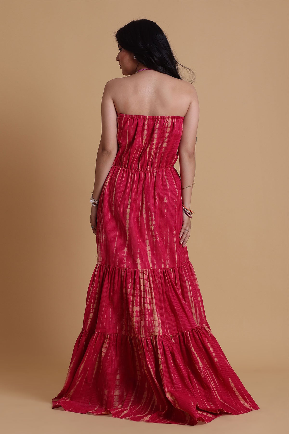 Pink Strapless Layered Dress