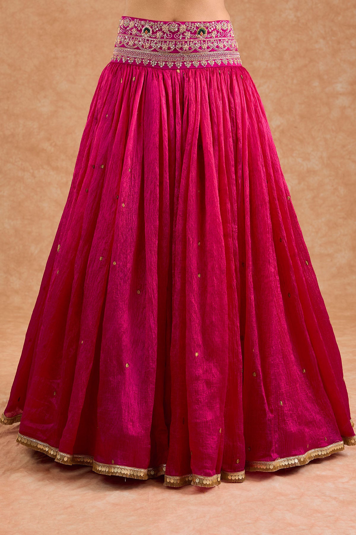 Pink & Teal Viscose Lehenga Set