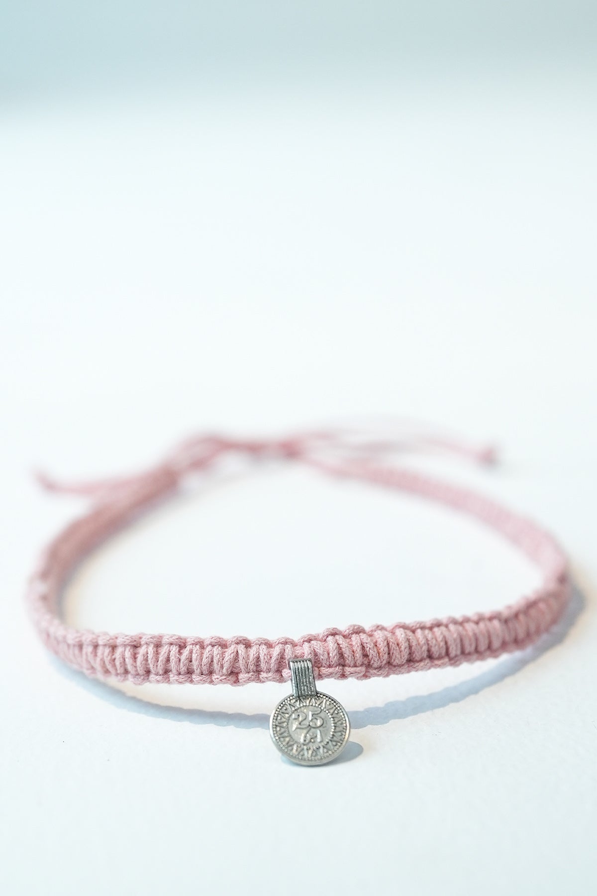 Pink Thread Knotted Coin Choker