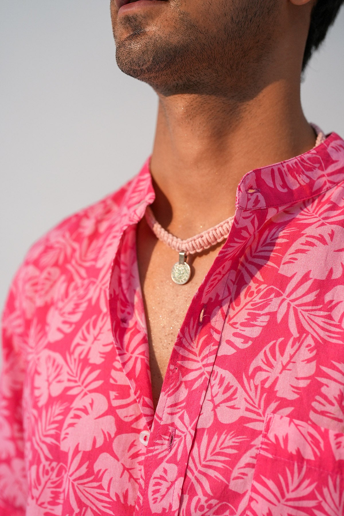 Pink Thread Knotted Coin Choker