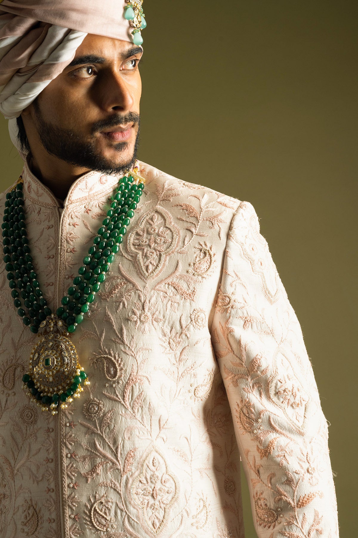 Pink Thread Maal Work Sherwani