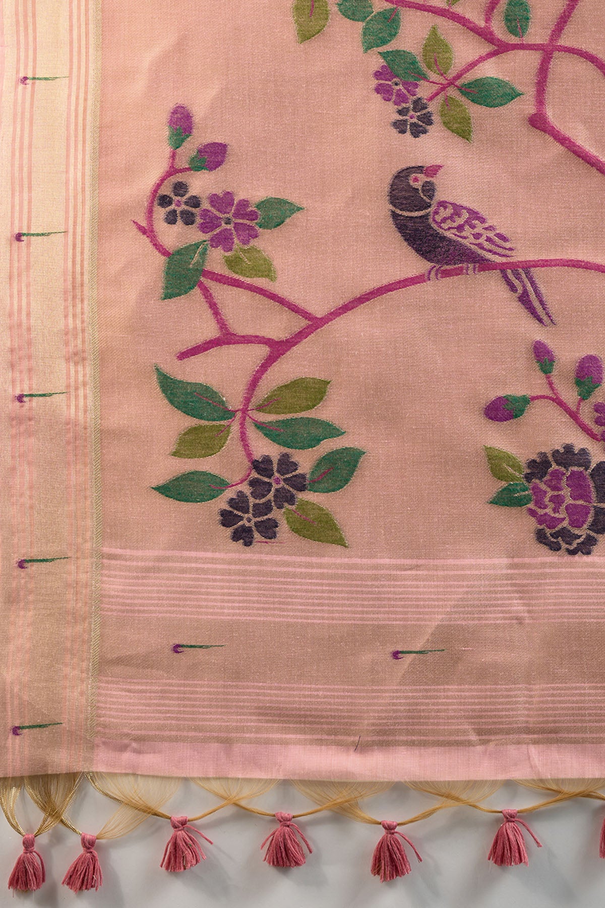 Pink Thread Work Paithani Saree
