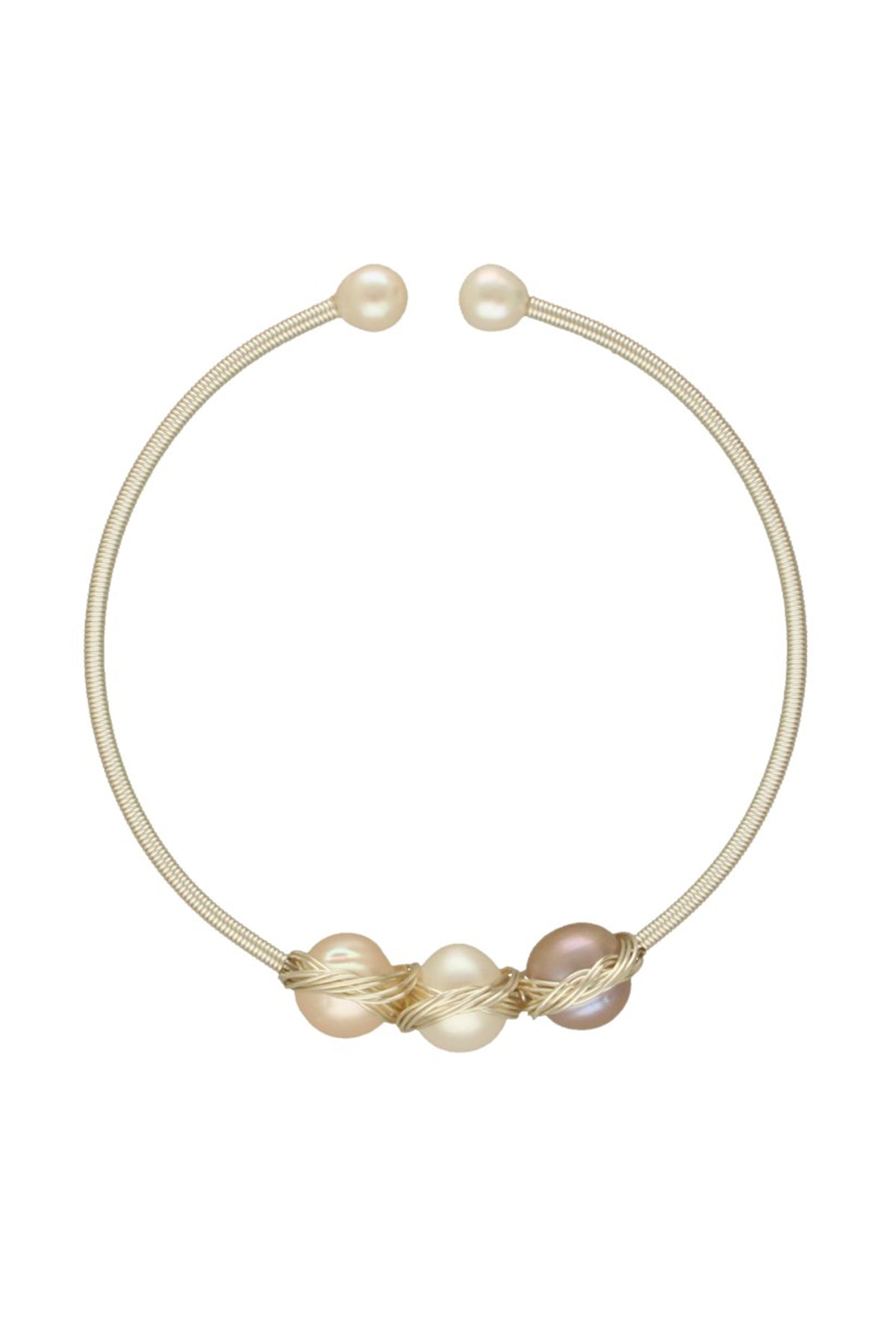 Pink Three Pearl Round Bracelet