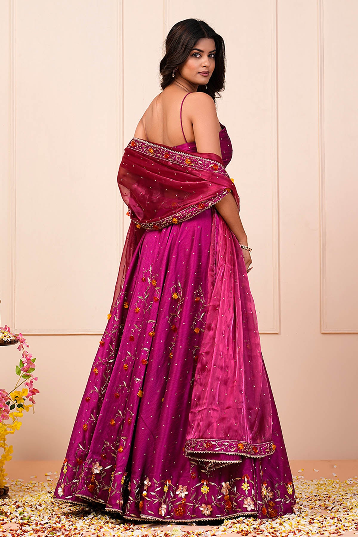 Pink Heavy Handwork Lehenga Set