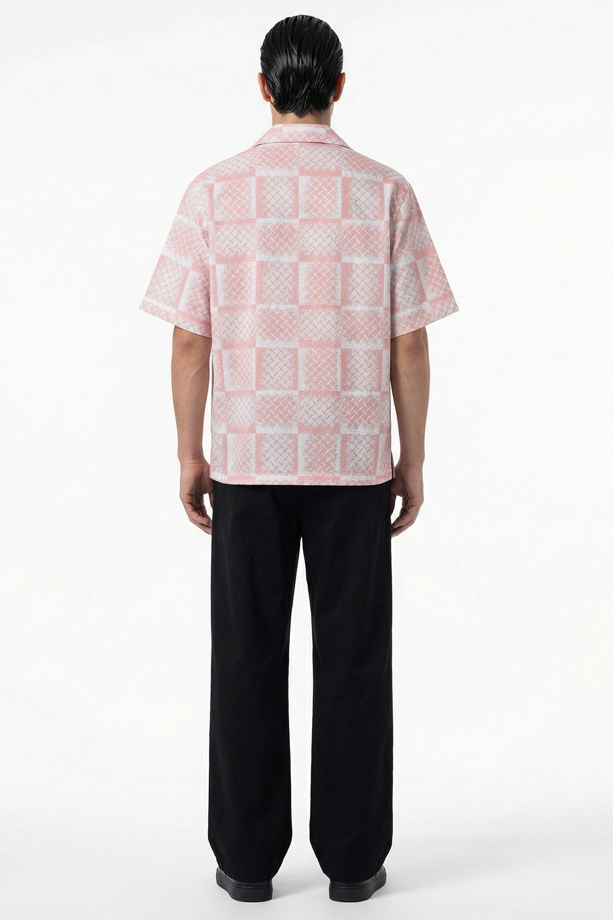Pink Viscose Blend Collar Shirt