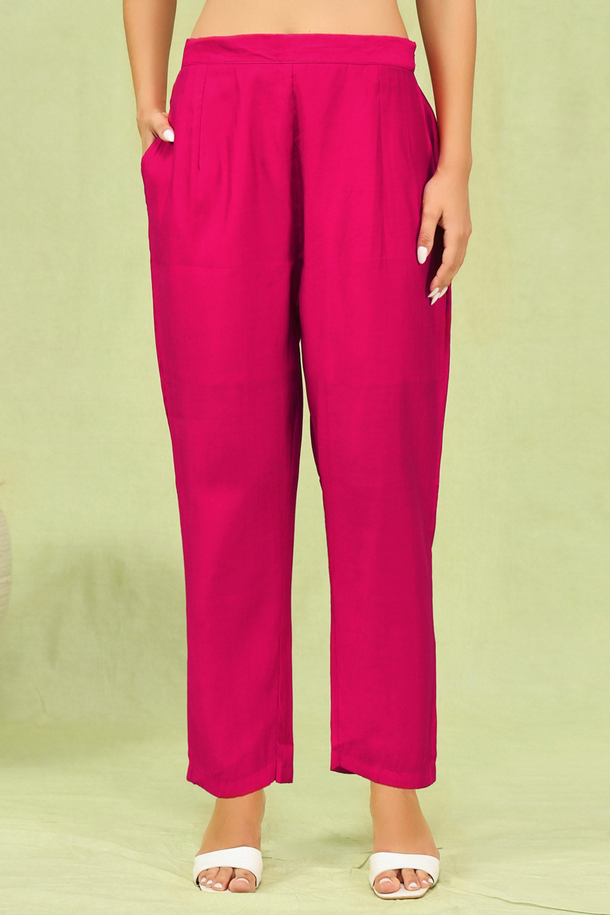 Pink Viscose Roman Kurta Set