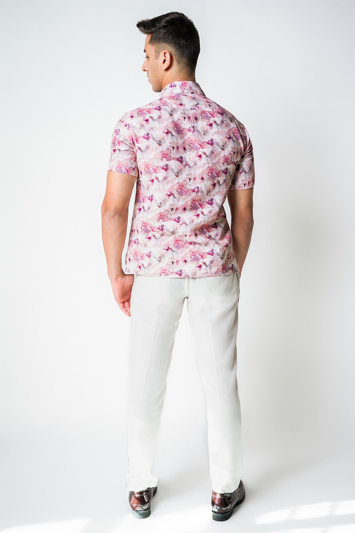 Pink Water Color Floral Shirt