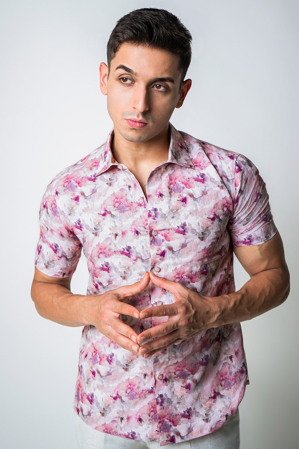 Buy Pink Water Color Floral Shirt for men by House of Sheriff online available at scrollnshops