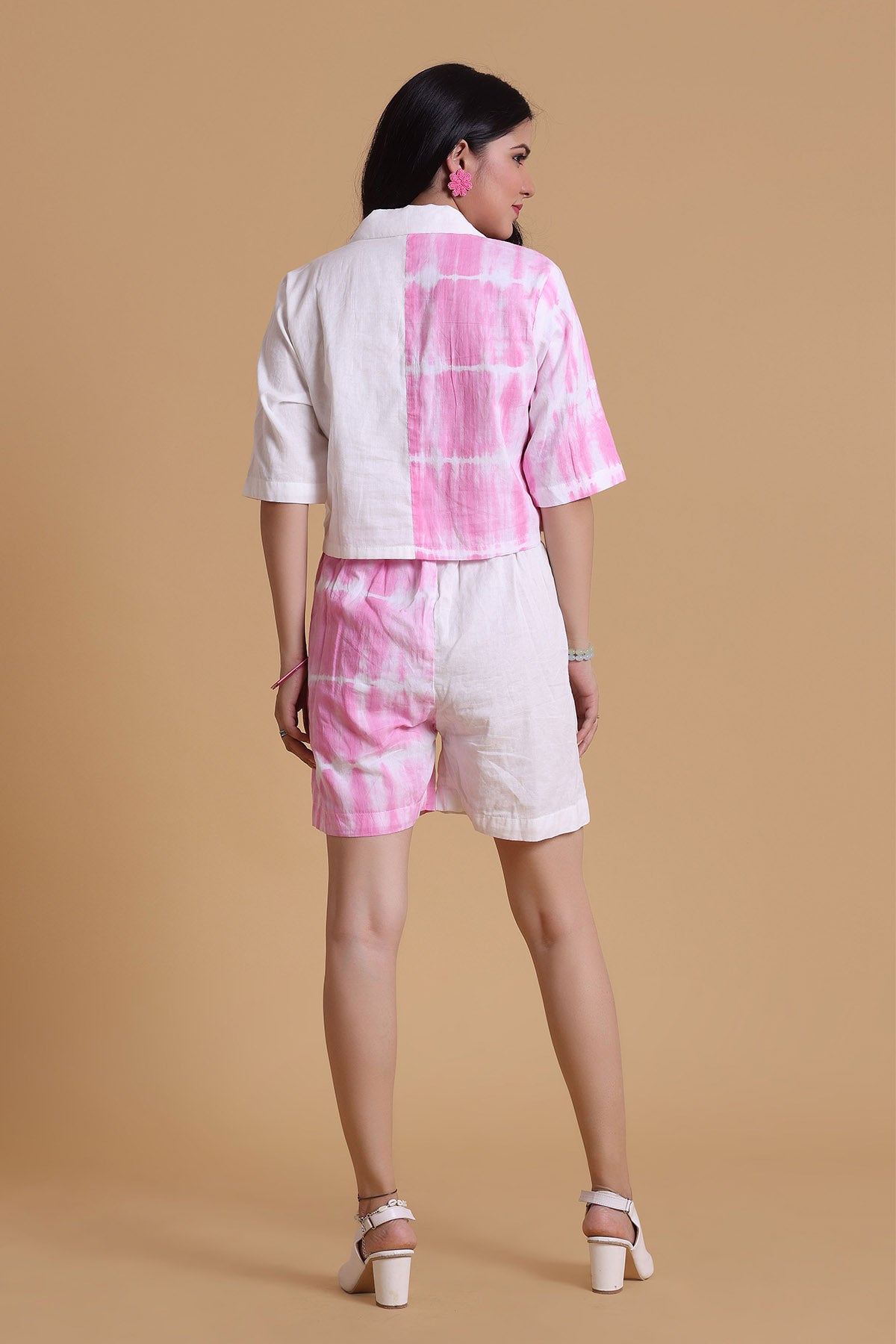 Pink & White Mulmul Co-ord Set