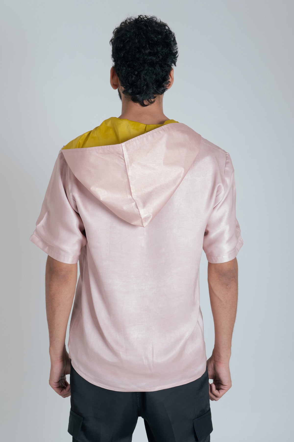 Pink & Yellow Colorblock Hoodie