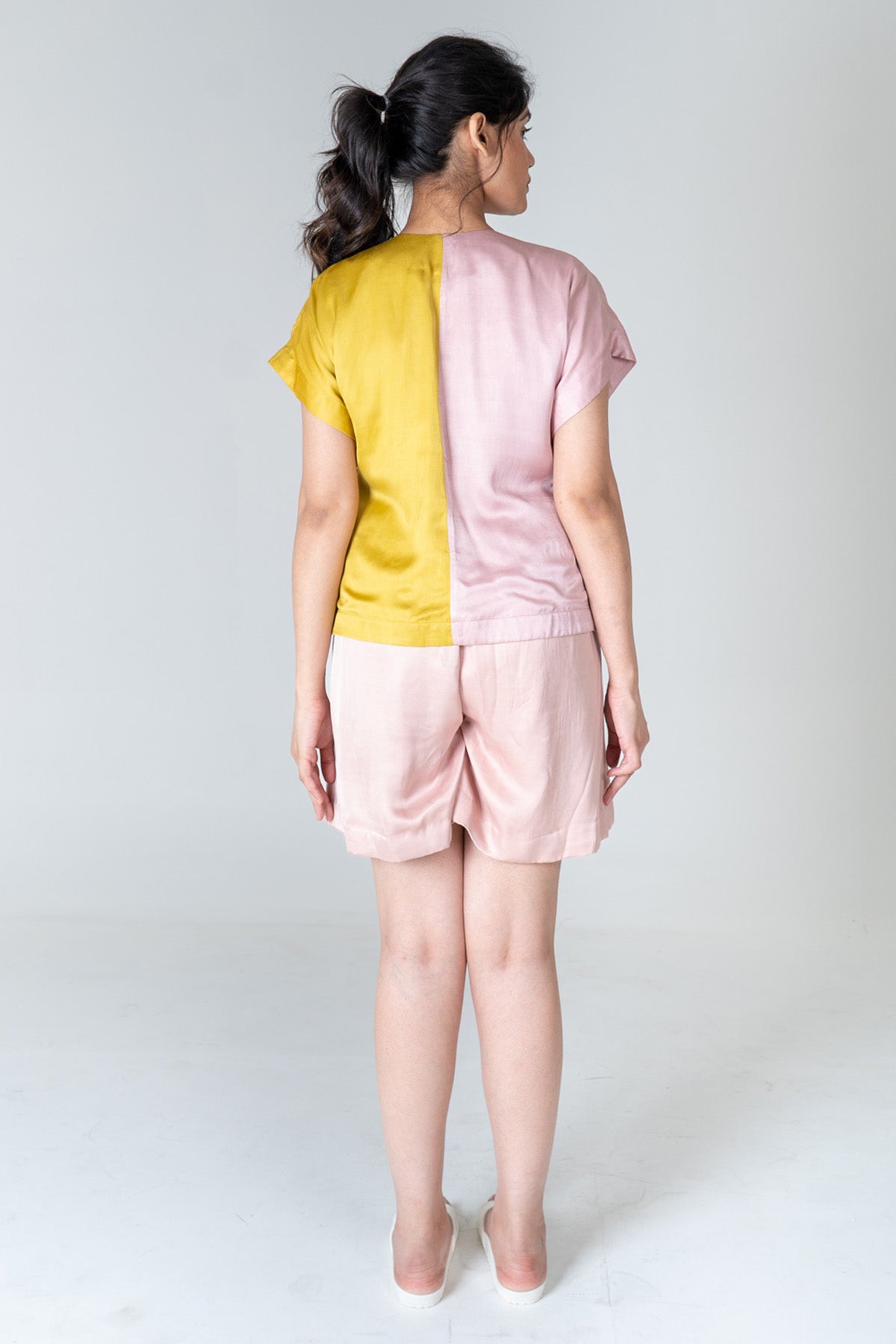 Pink & Yellow Shirt & Shorts