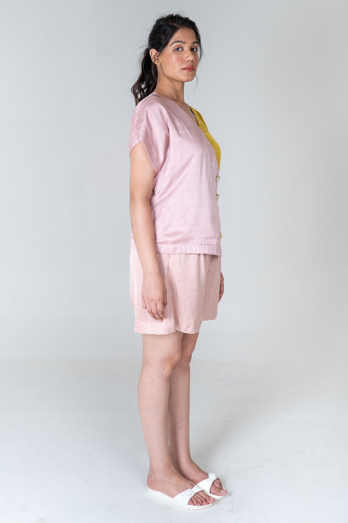 Pink & Yellow Shirt & Shorts