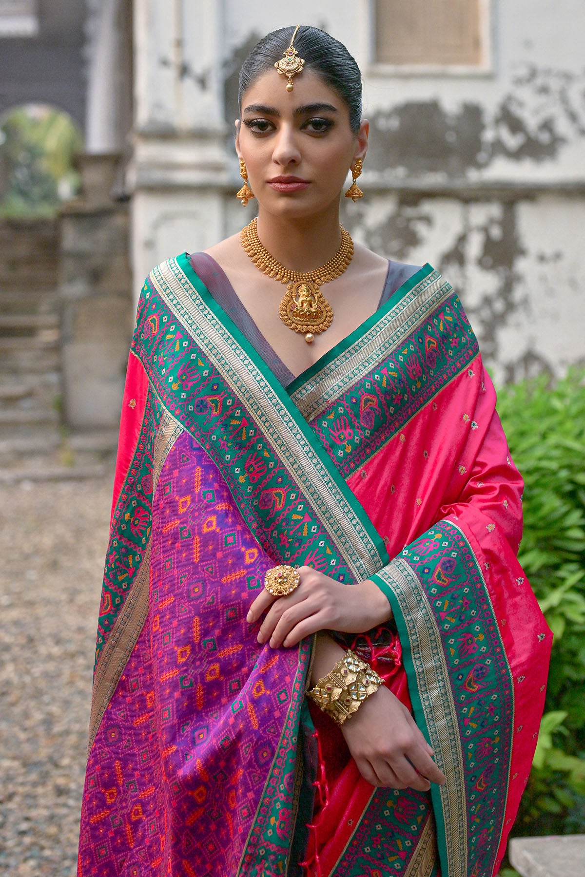 Pink Zari Banarasi Silk Saree