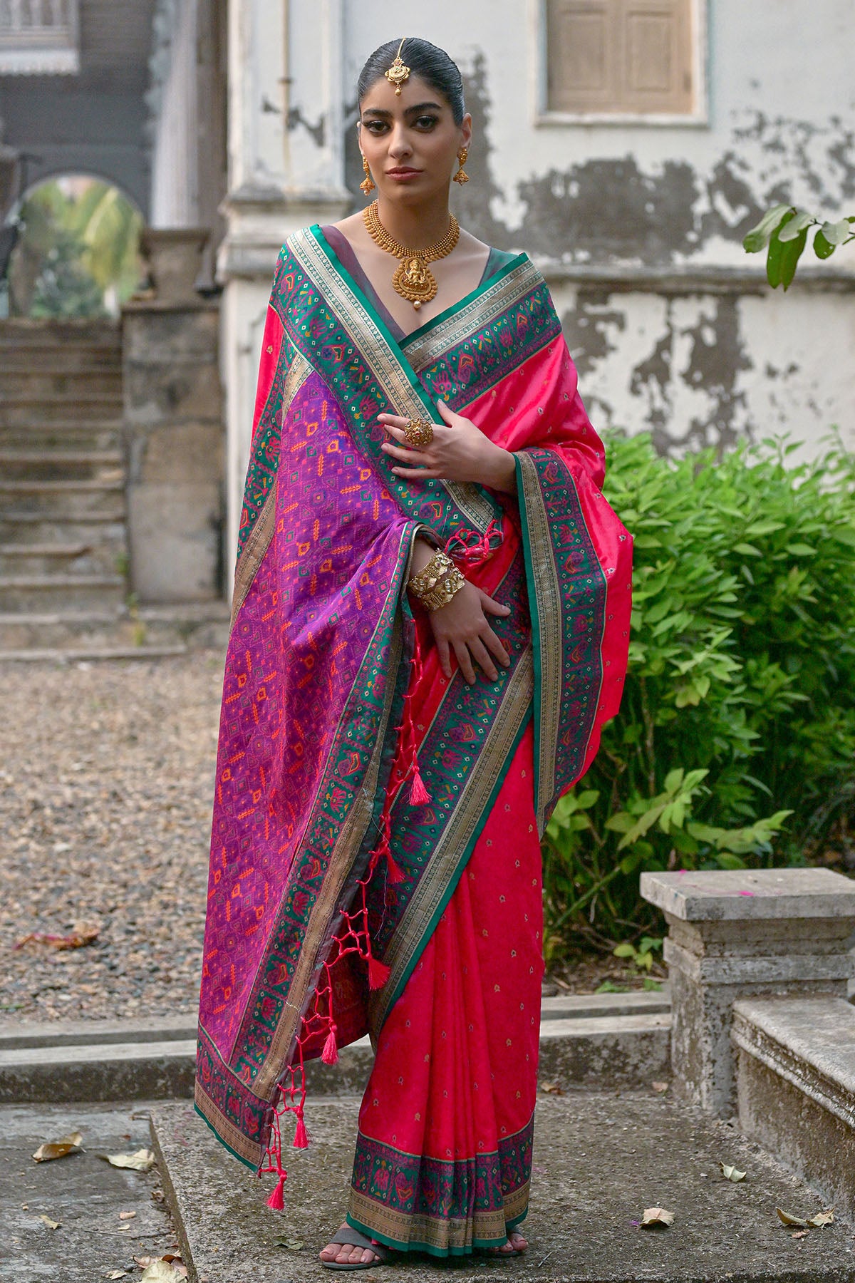 Pink Zari Banarasi Silk Saree