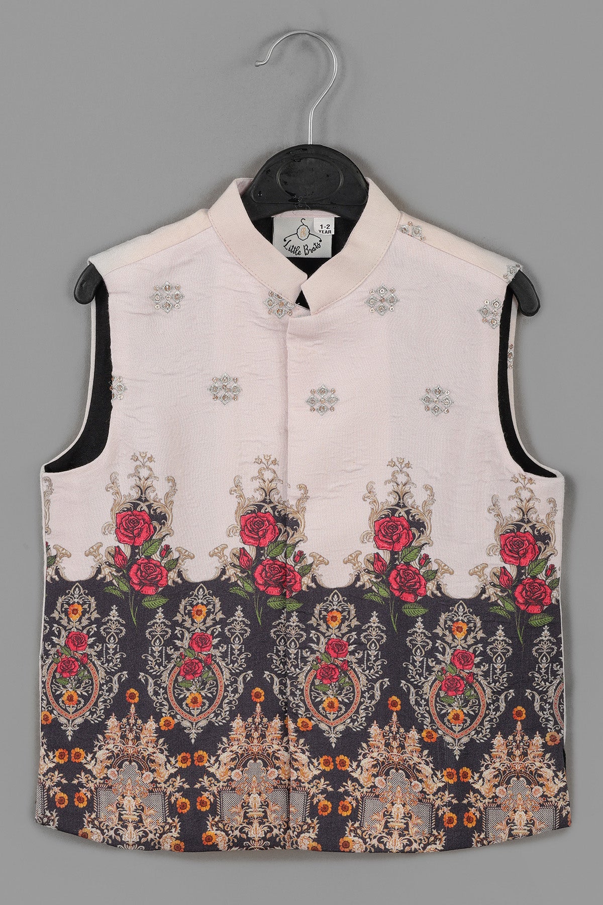 Pink Zari Work Bandhgala Set