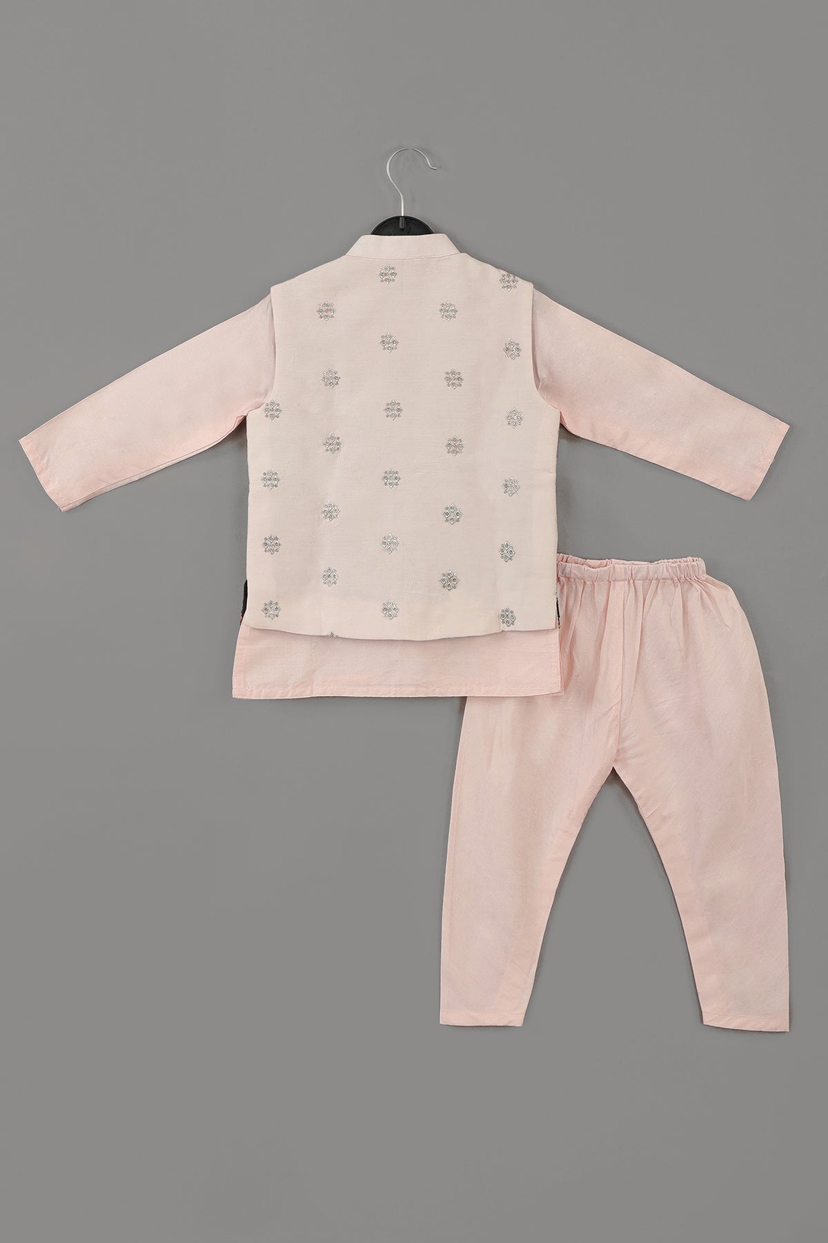 Pink Zari Work Bandhgala Set