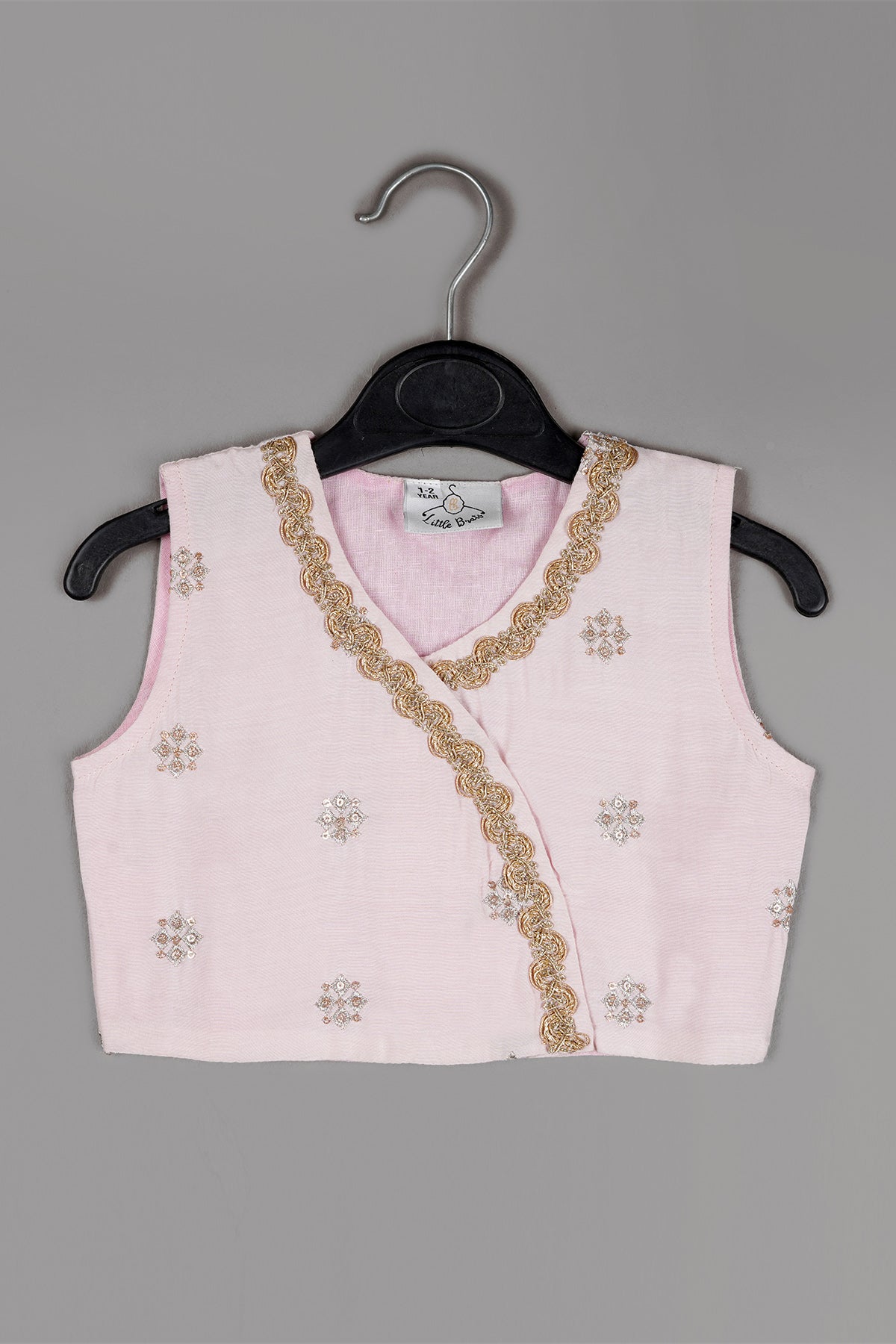 Pink Zari Work Print Lehenga Set