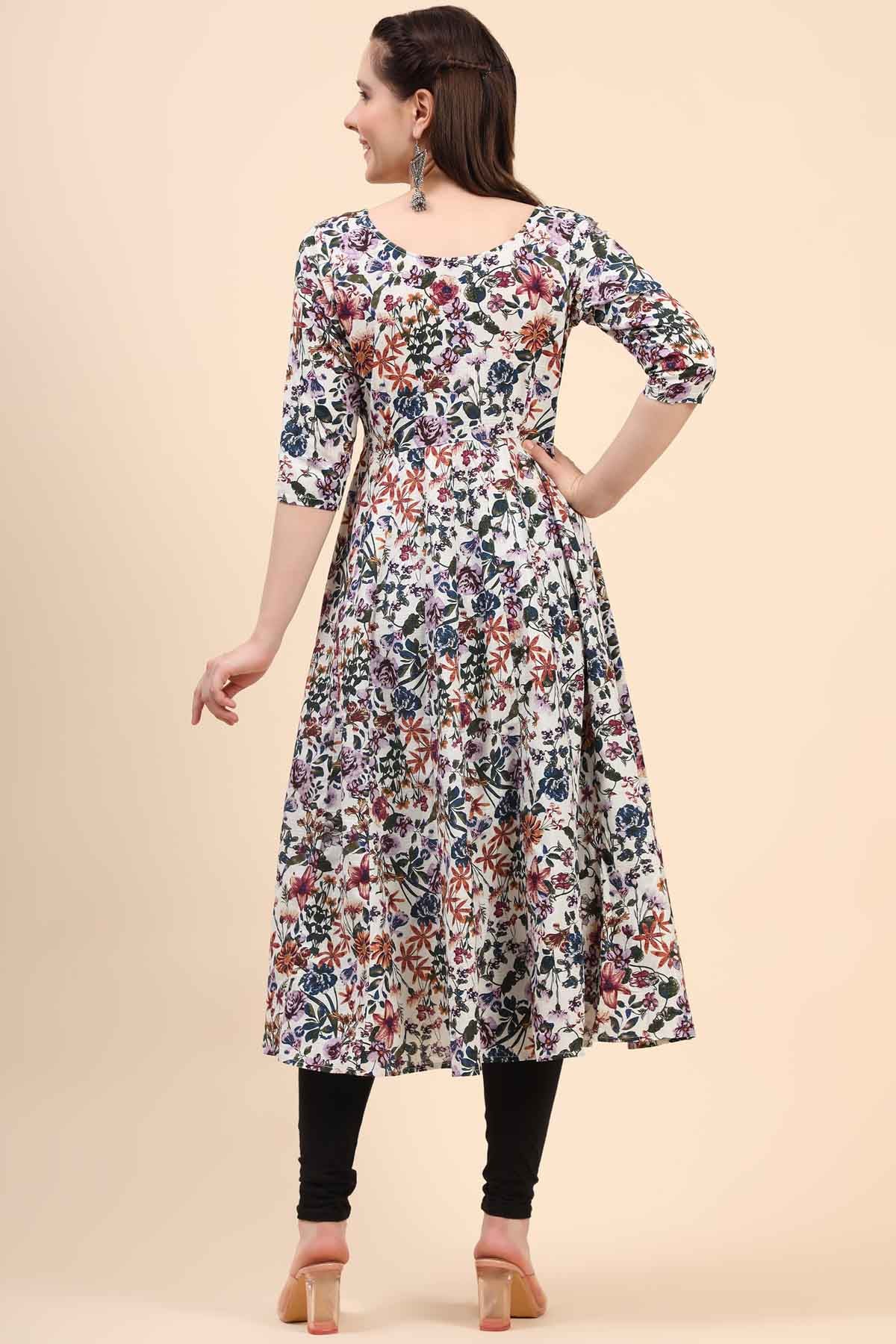 Pintuck Floral Kurta