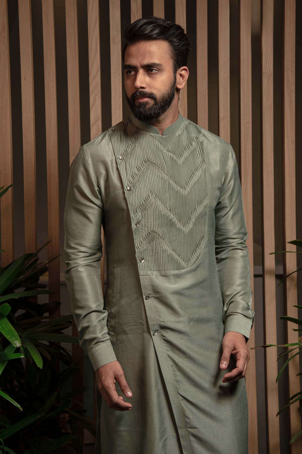 Sage Green Pintuck Kurta Set