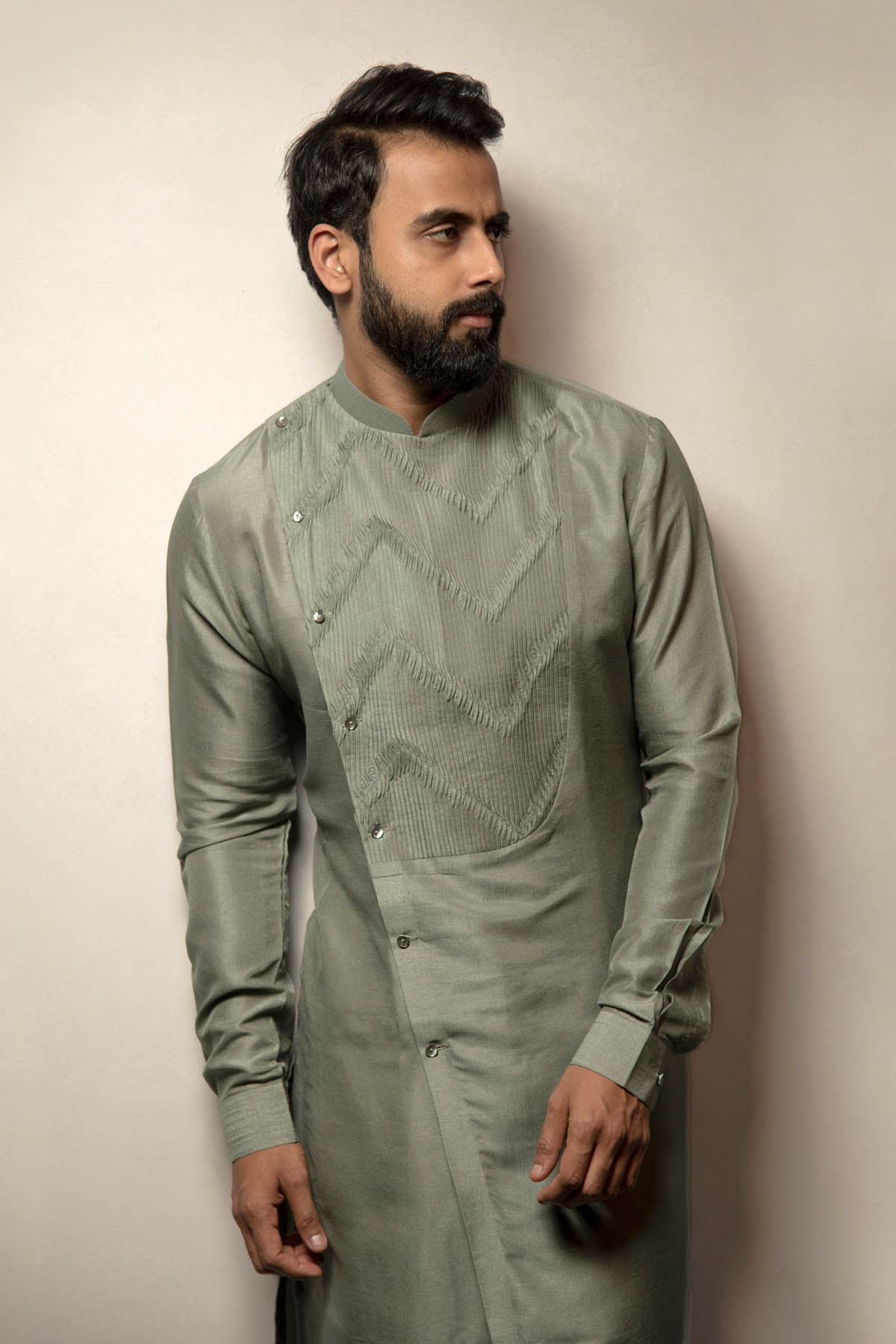 Sage Green Pintuck Kurta Set