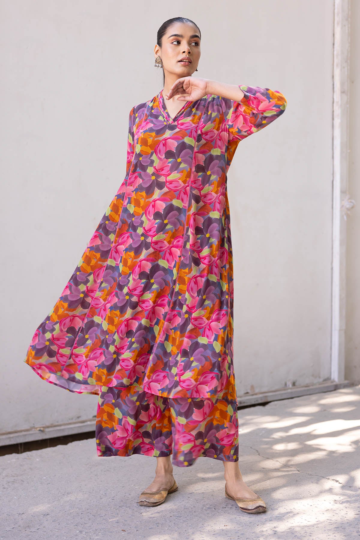 Pintuck Multicolor Kurta & Pant