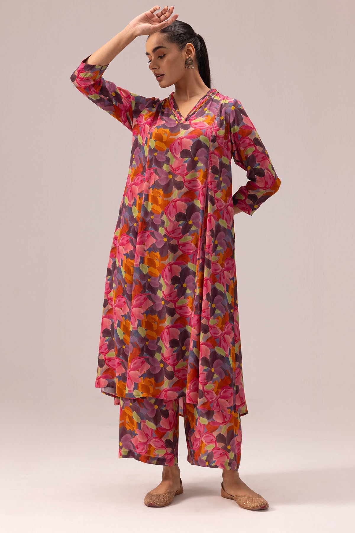 Buy Pintuck Multicolor Kurta & Pant By Label Shreya Sharma For Women Online at ScrollnShops