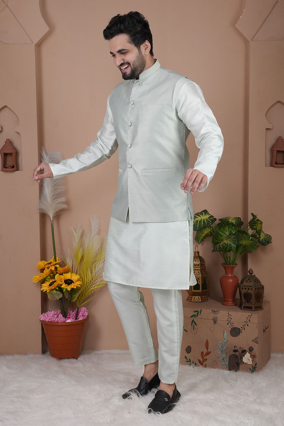 Pista Cotton Silk Bundi Jacket
