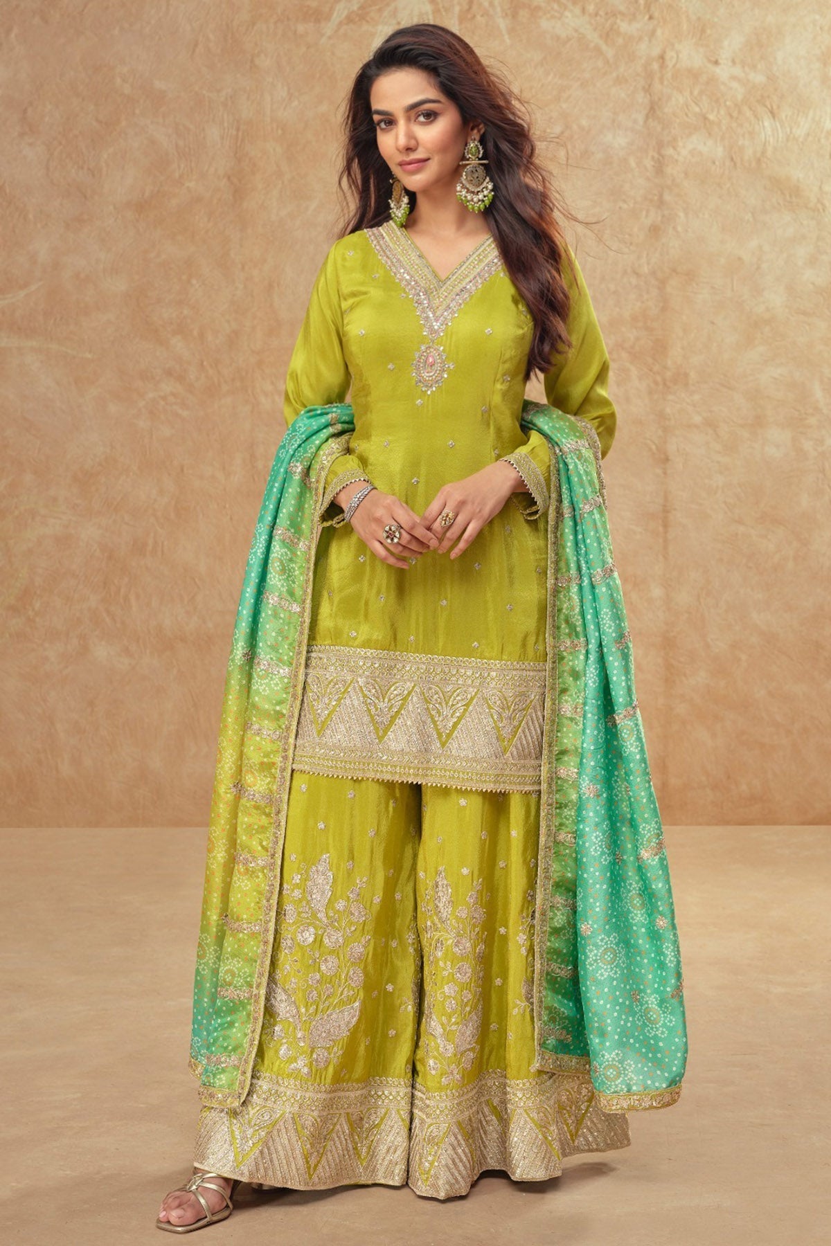 Buy Pista Green Cosmos Kurta Set for women by Aastha Fashion online available at scrollnshops