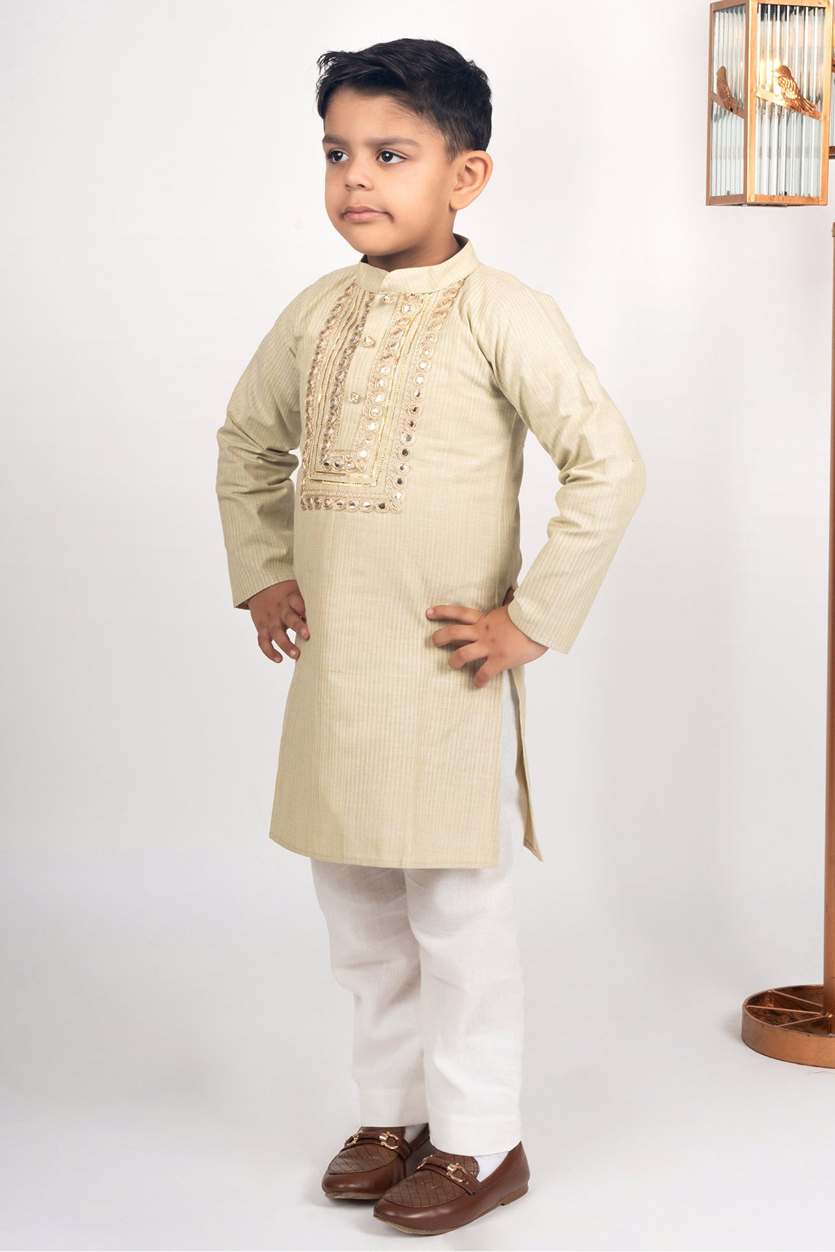 Pista Green Cotton Kurta Set