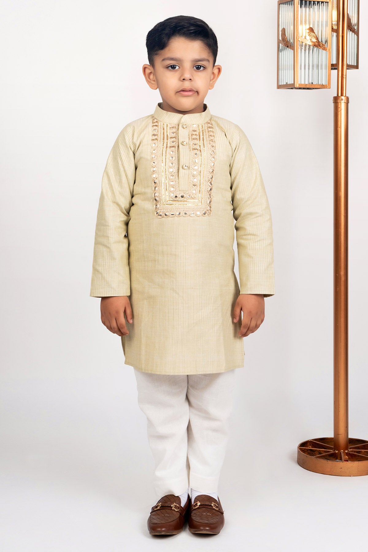 Pista Green Cotton Kurta Set