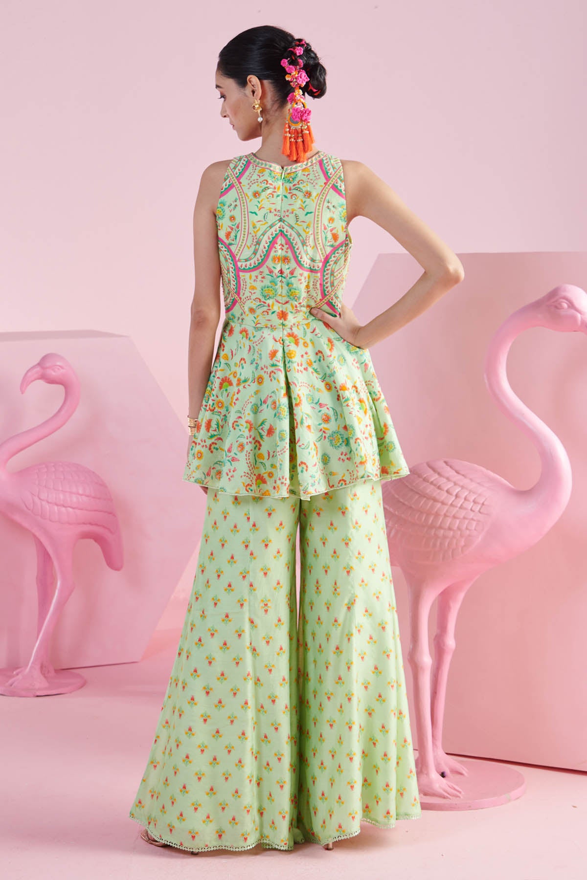 Buy Pista Green Indo-Western Set for Women By Mandira Wirk Online Green / 5XL Buy Pista Green Indo-Western Set for Women By Mandira Wirk Online Green / 5XL