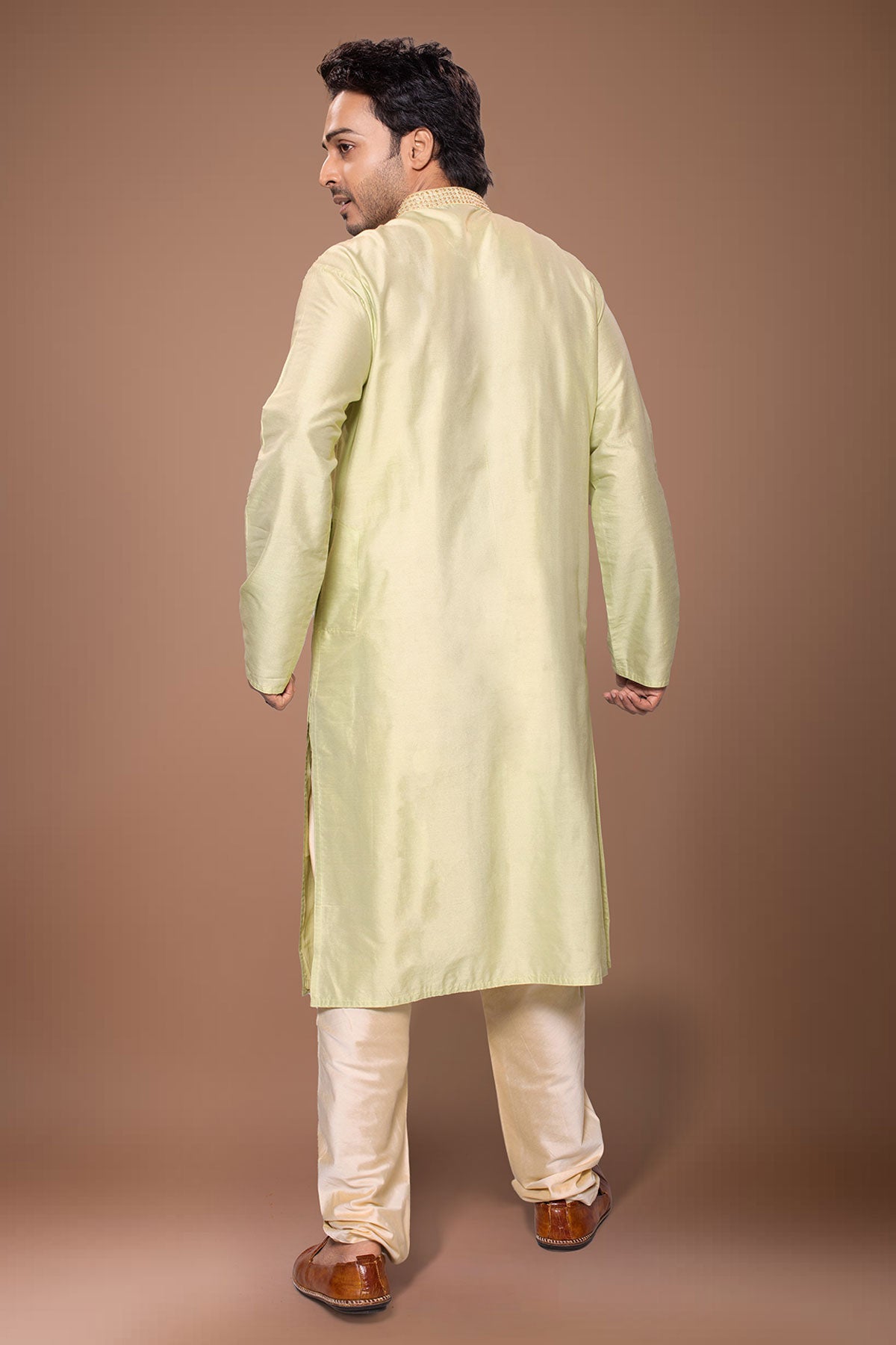 Pista Green Zardozi Kurta Pants