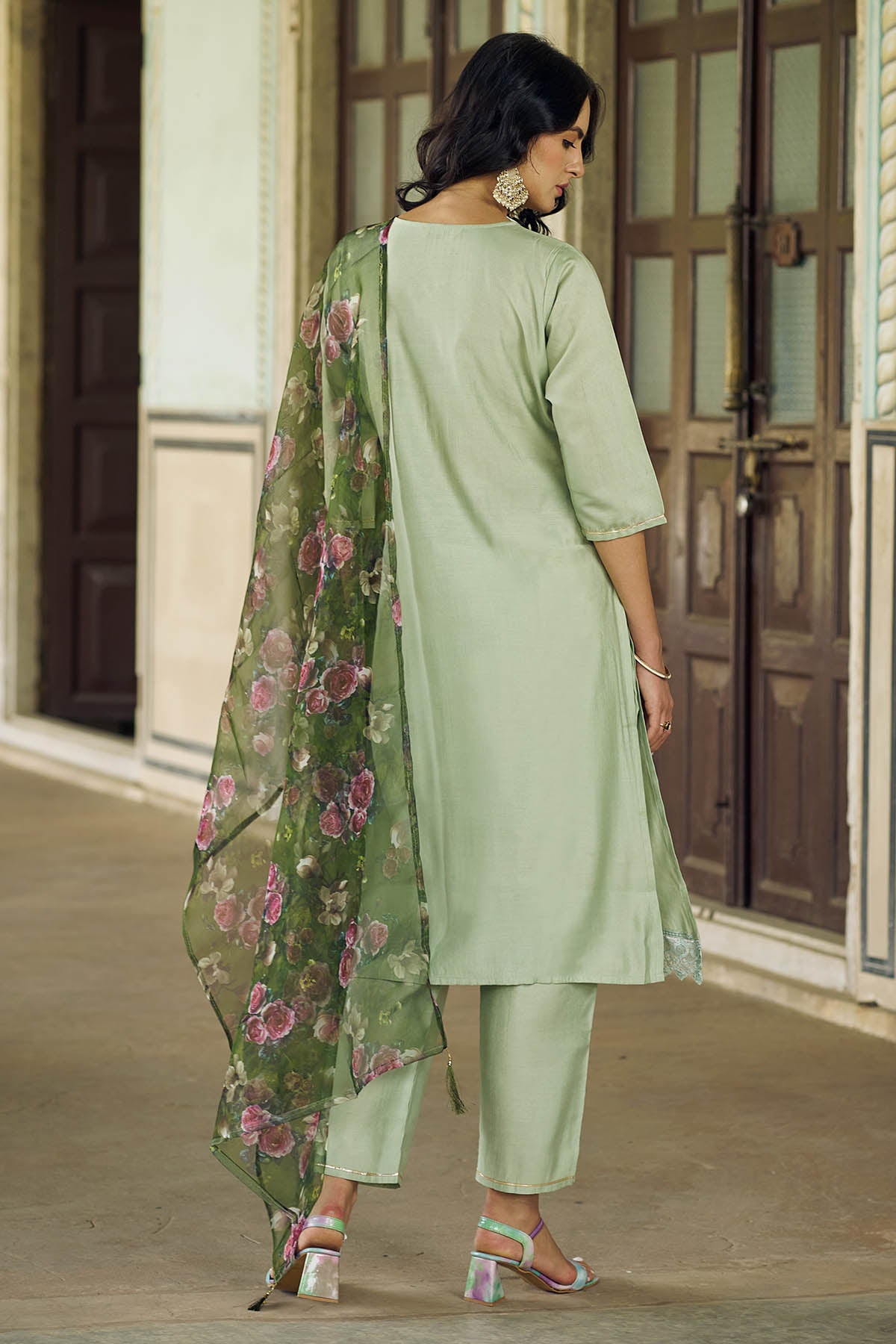 Pista Viscose Rayon Kurta Set