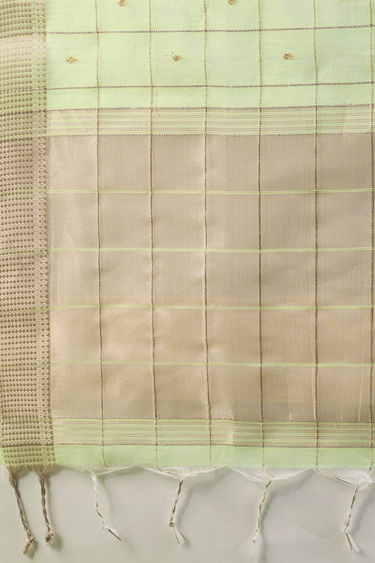 Pista Zari Silk Saree & Blouse