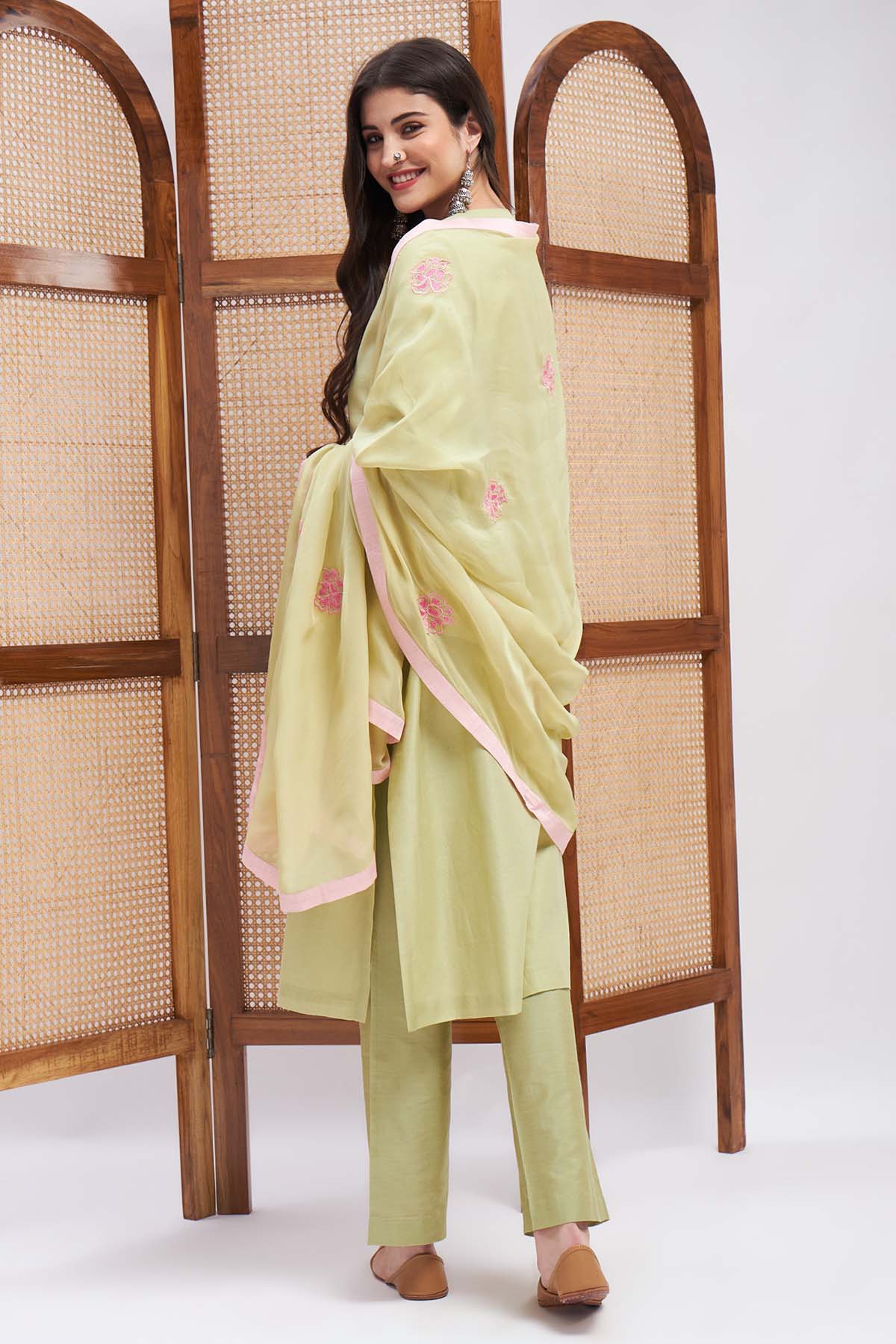 Pistachio Embroidered Kurta Set