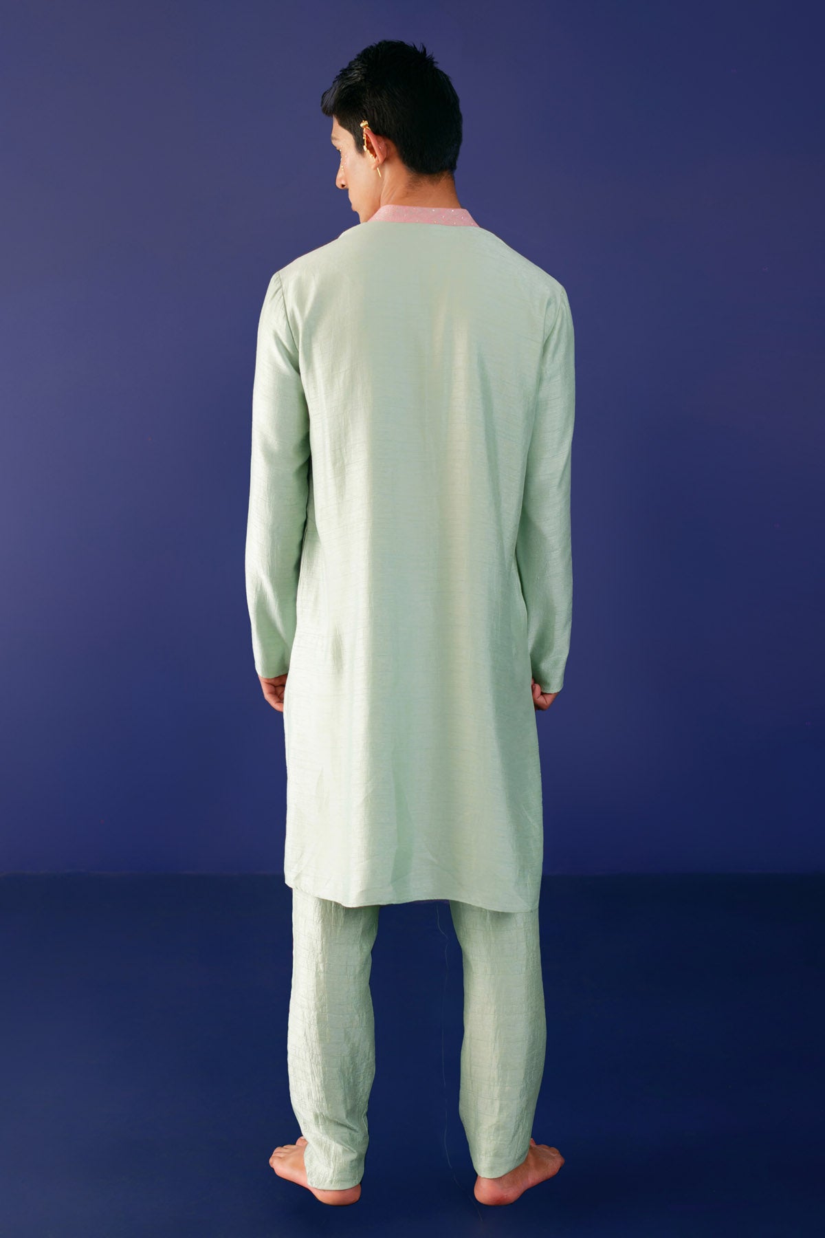 Pistachio Green Sequins Kurta Set