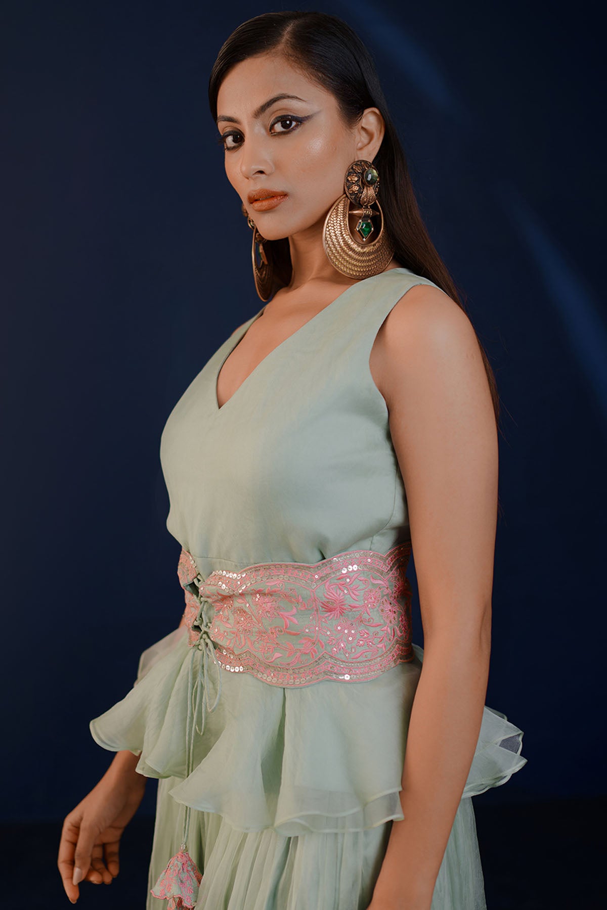 Pistachio Top & Sharara Set