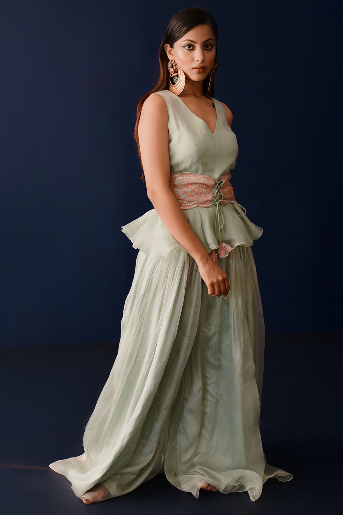 Pistachio Top & Sharara Set