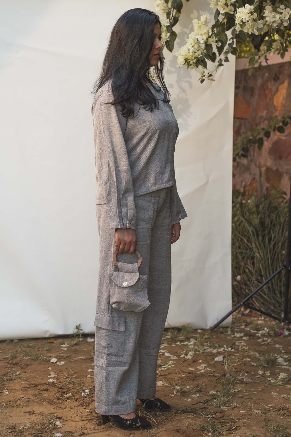 Pleated Top & Pocket Pant Set