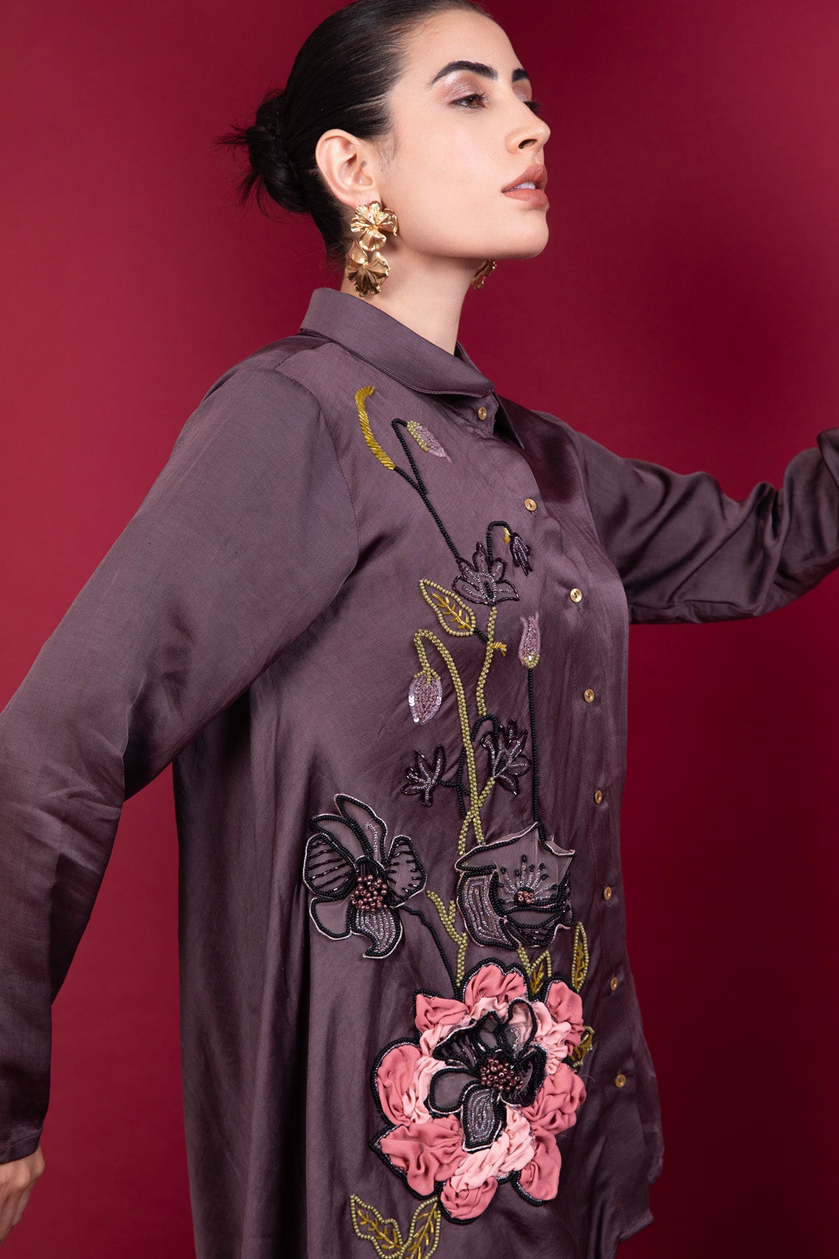 Plum Asymmetrical Co-ord Set